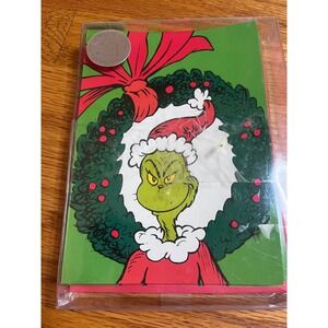 Vtg Peaceable Kingdom Press Dr Seuss The Grinch Christmas Greeting Cards Set New